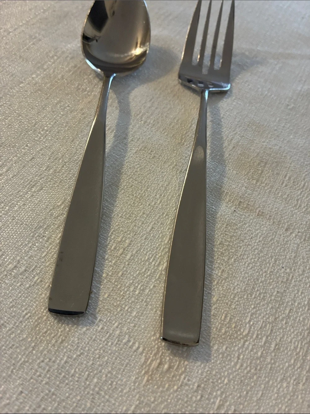 Excel Korea Teaspoon And Salad Fork Set - Glossy Stainless Steel Flatware